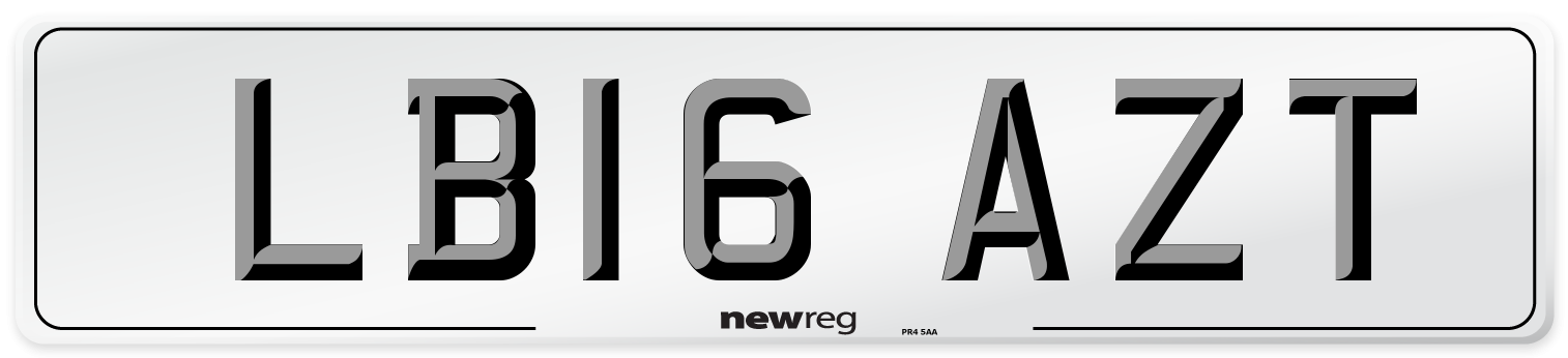LB16 AZT Number Plate from New Reg
